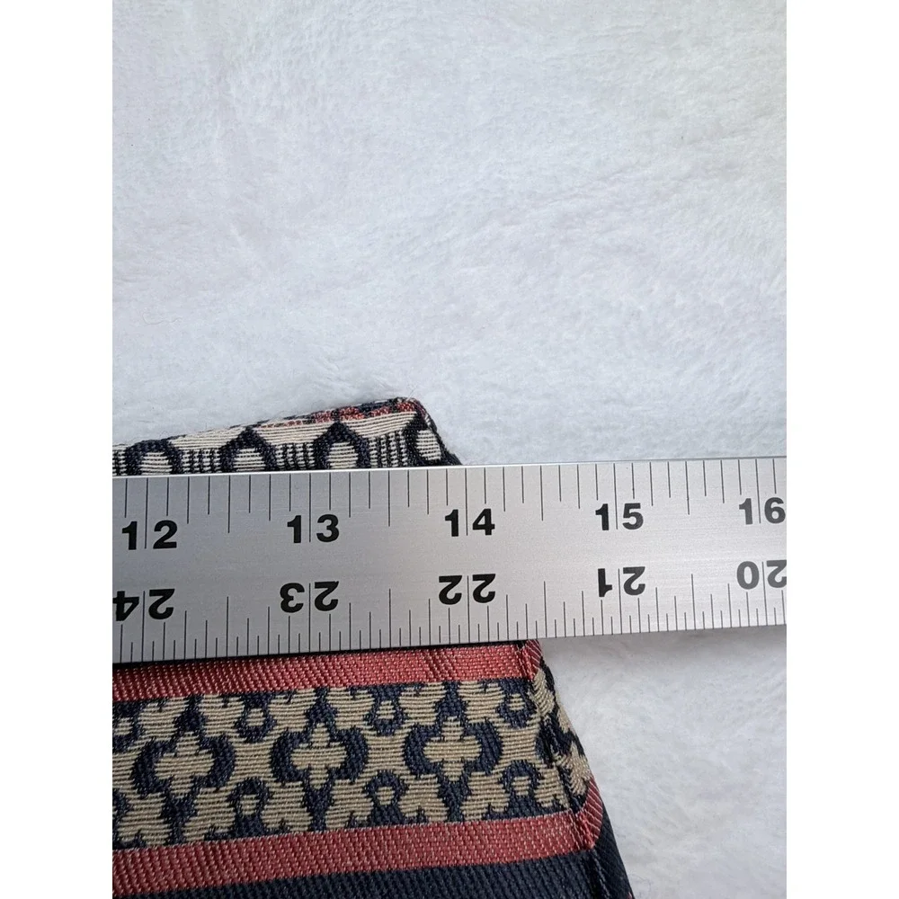 LOFT Jacquard Geometric Stripe Mini Skirt Size 0 Blue Red Woven Lined Zip Office